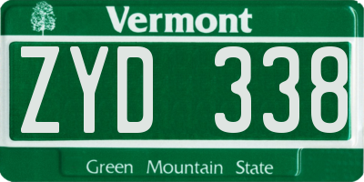 VT license plate ZYD338