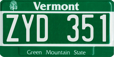 VT license plate ZYD351