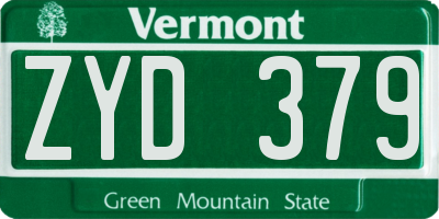 VT license plate ZYD379