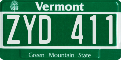 VT license plate ZYD411