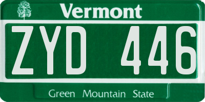 VT license plate ZYD446