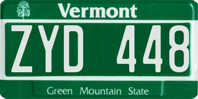 VT license plate ZYD448