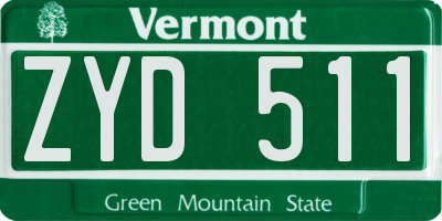 VT license plate ZYD511