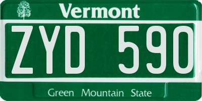 VT license plate ZYD590