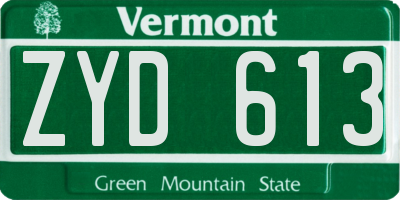 VT license plate ZYD613
