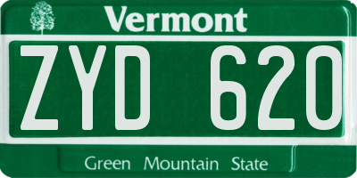 VT license plate ZYD620