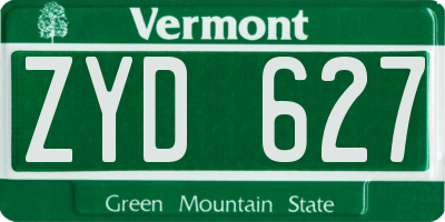 VT license plate ZYD627