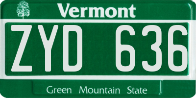VT license plate ZYD636