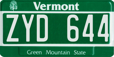 VT license plate ZYD644