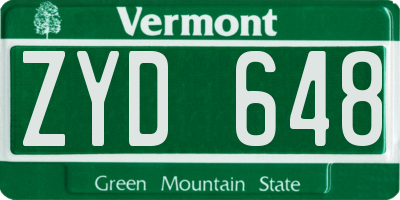 VT license plate ZYD648