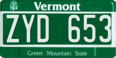 VT license plate ZYD653