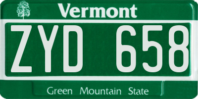 VT license plate ZYD658