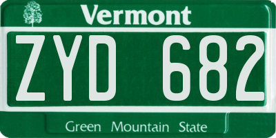 VT license plate ZYD682