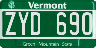 VT license plate ZYD690