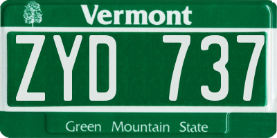 VT license plate ZYD737