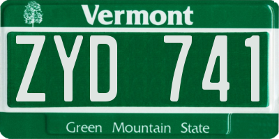 VT license plate ZYD741