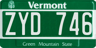 VT license plate ZYD746