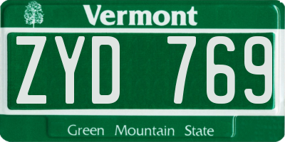 VT license plate ZYD769