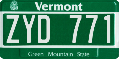 VT license plate ZYD771