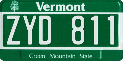 VT license plate ZYD811