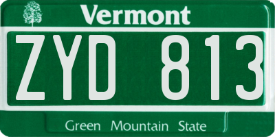 VT license plate ZYD813
