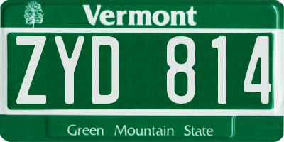 VT license plate ZYD814