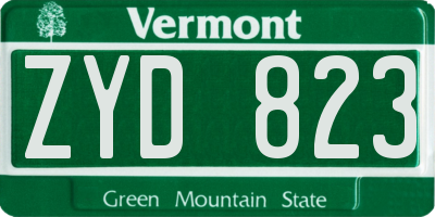 VT license plate ZYD823