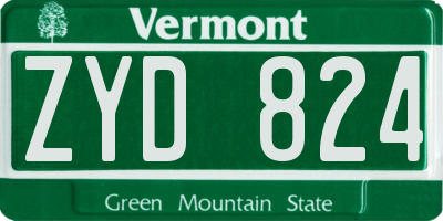 VT license plate ZYD824