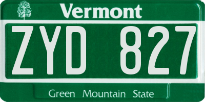 VT license plate ZYD827