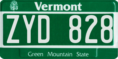 VT license plate ZYD828