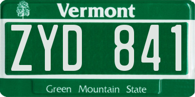 VT license plate ZYD841