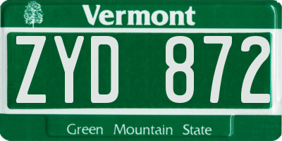 VT license plate ZYD872