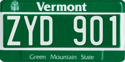 VT license plate ZYD901