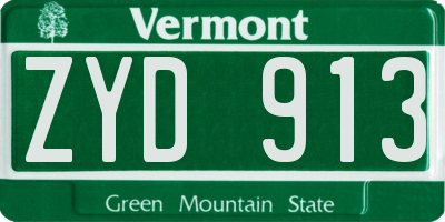 VT license plate ZYD913