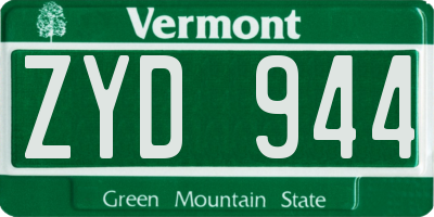 VT license plate ZYD944