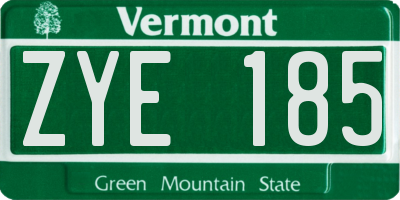 VT license plate ZYE185