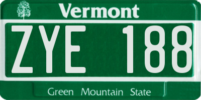 VT license plate ZYE188