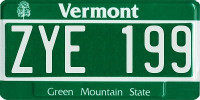 VT license plate ZYE199
