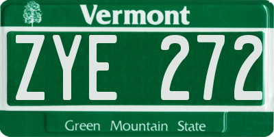 VT license plate ZYE272