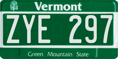 VT license plate ZYE297