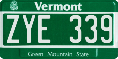 VT license plate ZYE339
