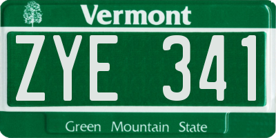VT license plate ZYE341