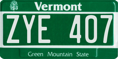 VT license plate ZYE407