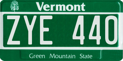 VT license plate ZYE440