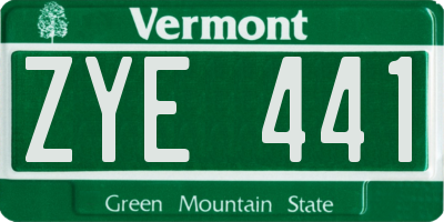 VT license plate ZYE441