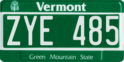 VT license plate ZYE485
