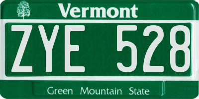 VT license plate ZYE528