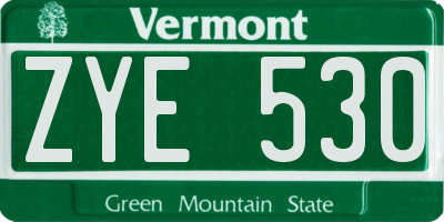 VT license plate ZYE530