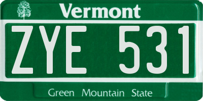 VT license plate ZYE531