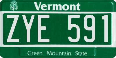 VT license plate ZYE591